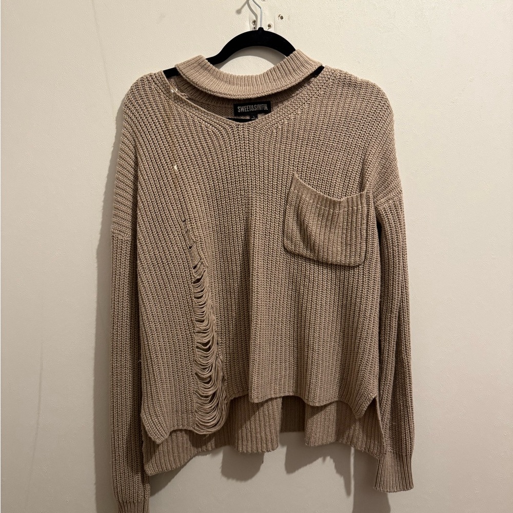 💜 Sweet&Sinful  Women's Tan Sweater